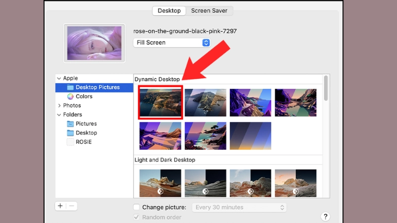 Cách cài hình nền máy tính macOS