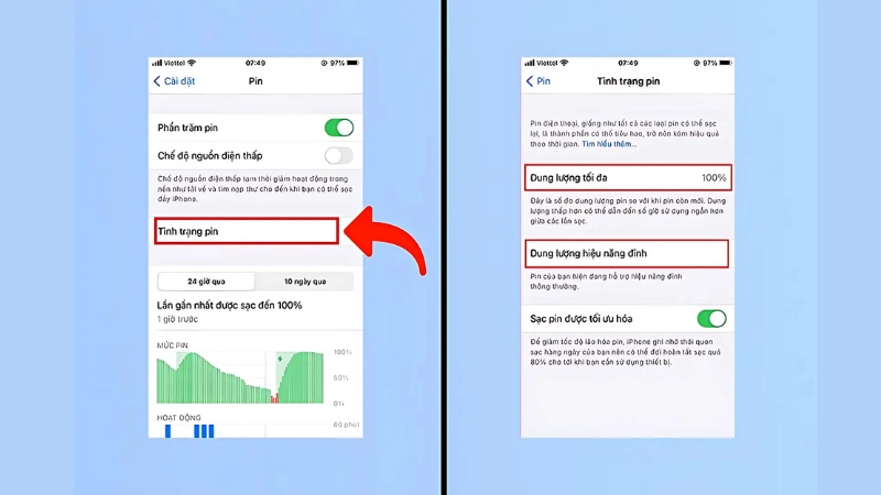Cách kiểm tra pin iPhone bằng tính năng có sẵn