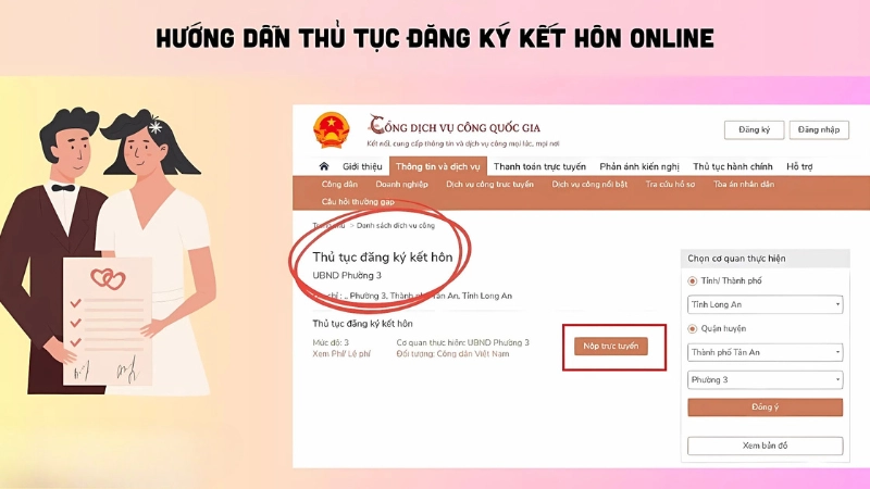 Hướng dẫn đăng ký kết hôn online chi tiết