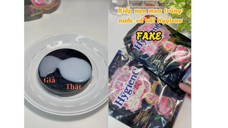  Phân biệt nước xả Hygiene giả và thật qua màu sắc dung dịch