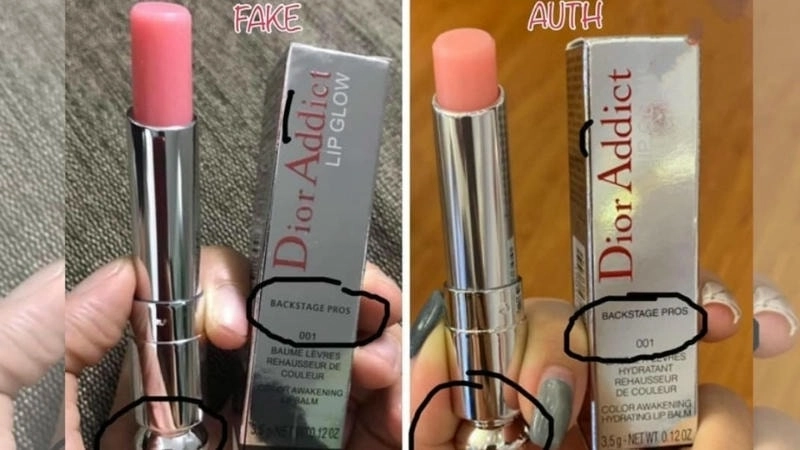 Phân biệt son dưỡng Dior thật và giả qua độ trong suốt của vỏ và màu sắc