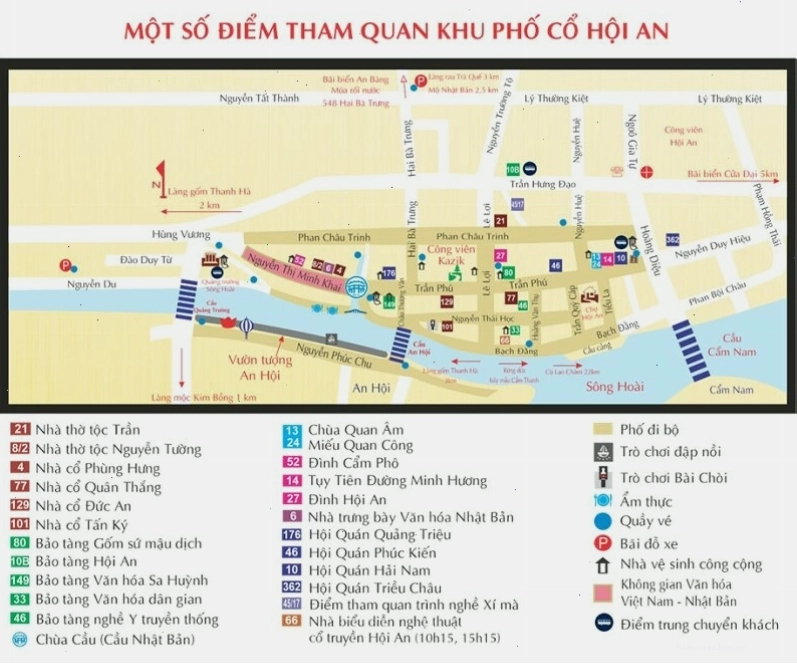 Bản đồ phố cổ Hội An giúp du khách dễ dàng định vị