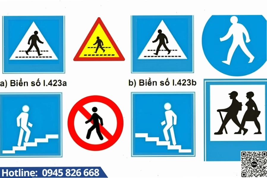 Biển báo giao thông giúp đảm bảo an toàn cho người đi bộ