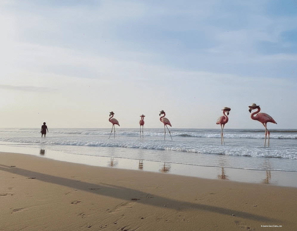 Bờ biển tại khu nghỉ dưỡng Flamingo Hải Tiến