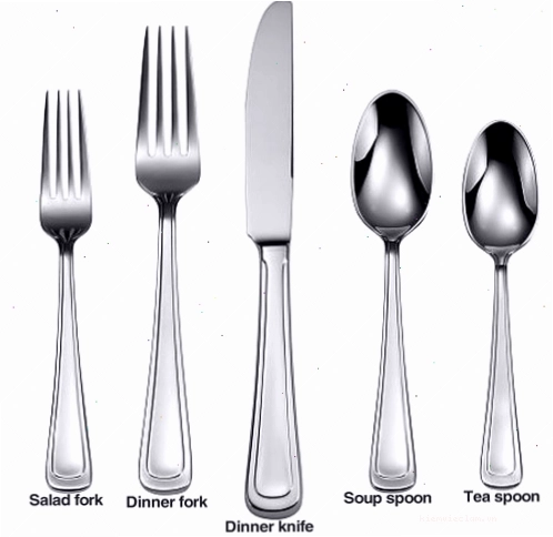 Các loại dao ăn khác nhau trong bộ cutlery