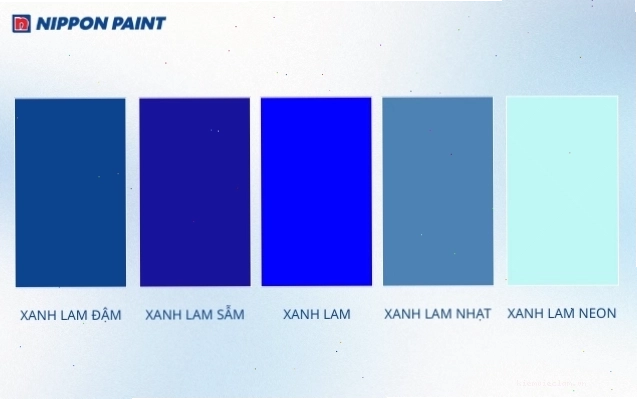 Các sắc độ khác nhau của màu xanh lam