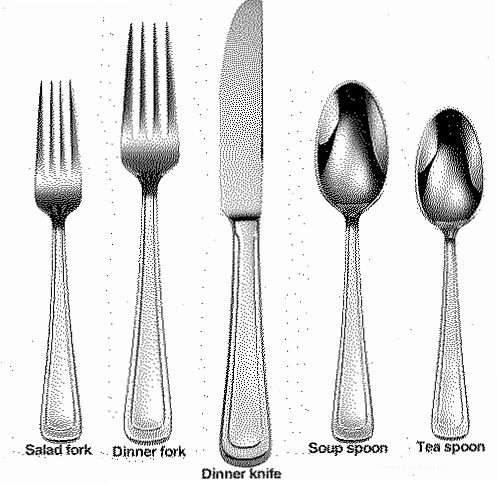 Cách sắp xếp bộ cutlery trên bàn tiệc Âu