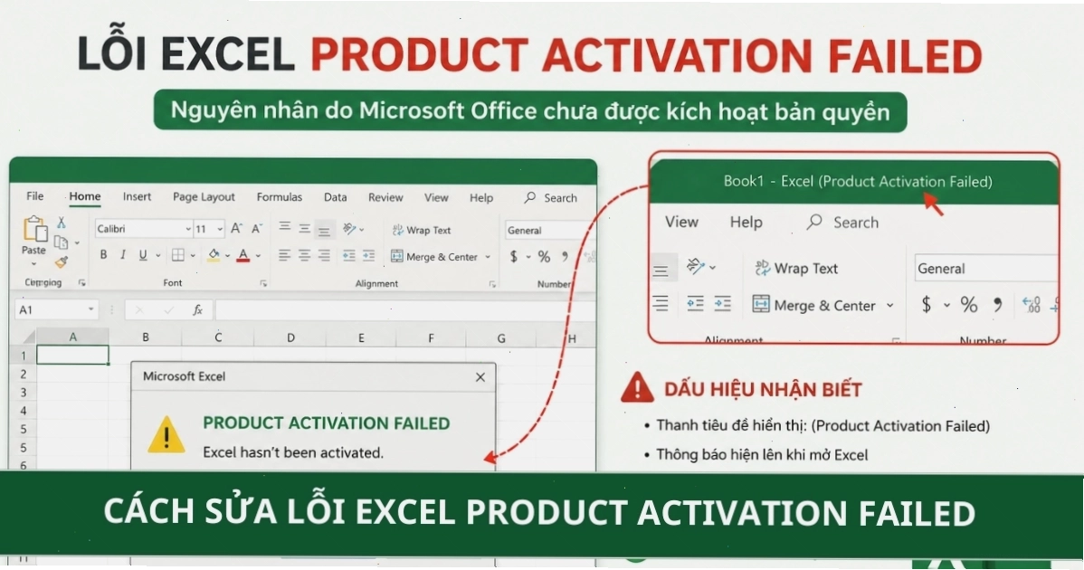 Cách sửa lỗi Excel Product Activation Failed