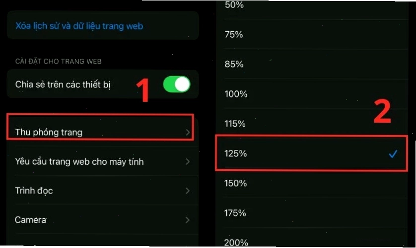Cách thu nhỏ hoặc phóng to trang web trên Safari