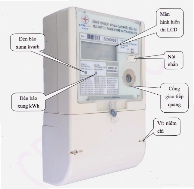 Công tơ điện 3 pha, thiết bị đo lường cho các hệ thống điện lớn