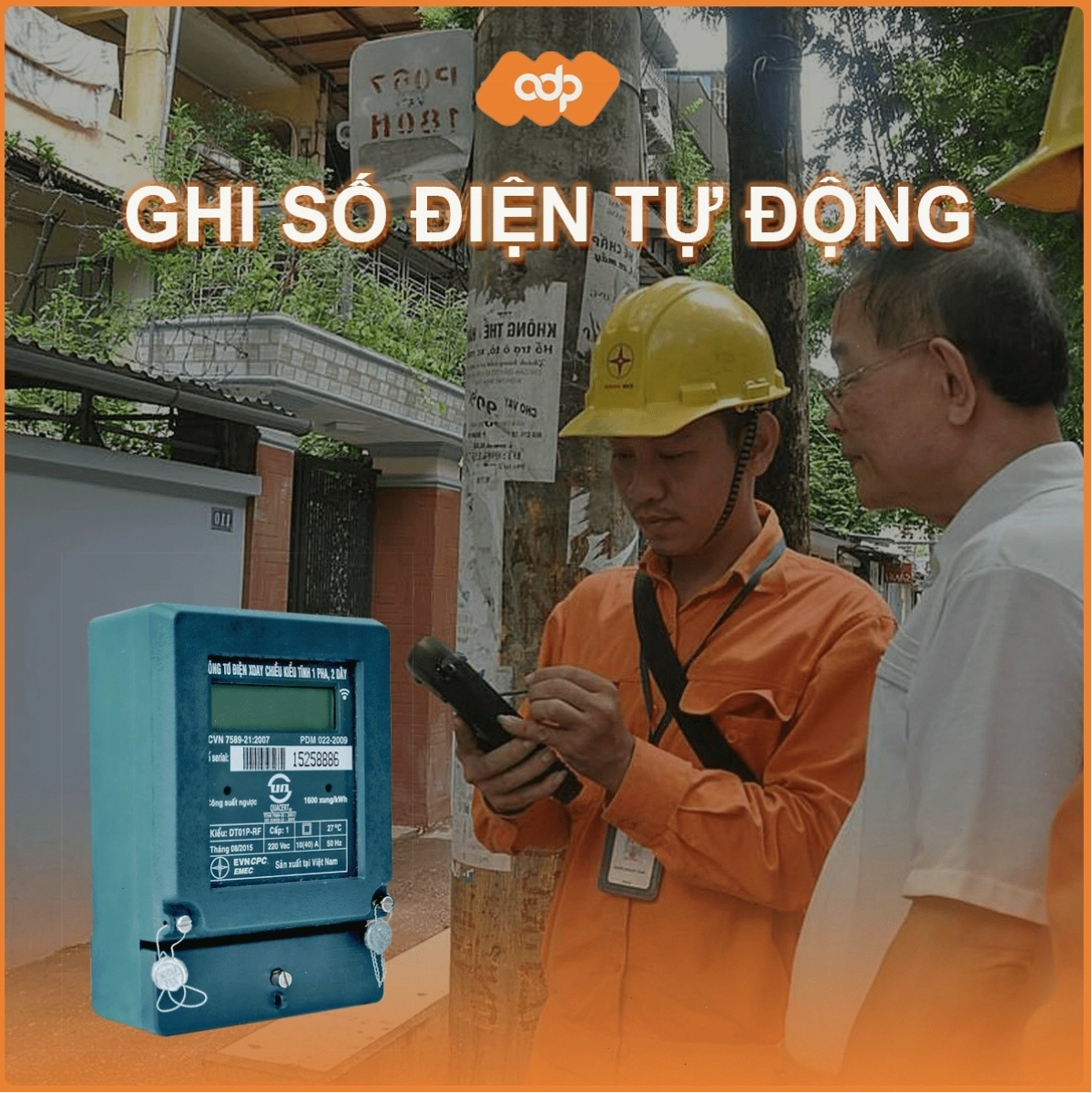 Công tơ điện tử với màn hình hiển thị số rõ nét