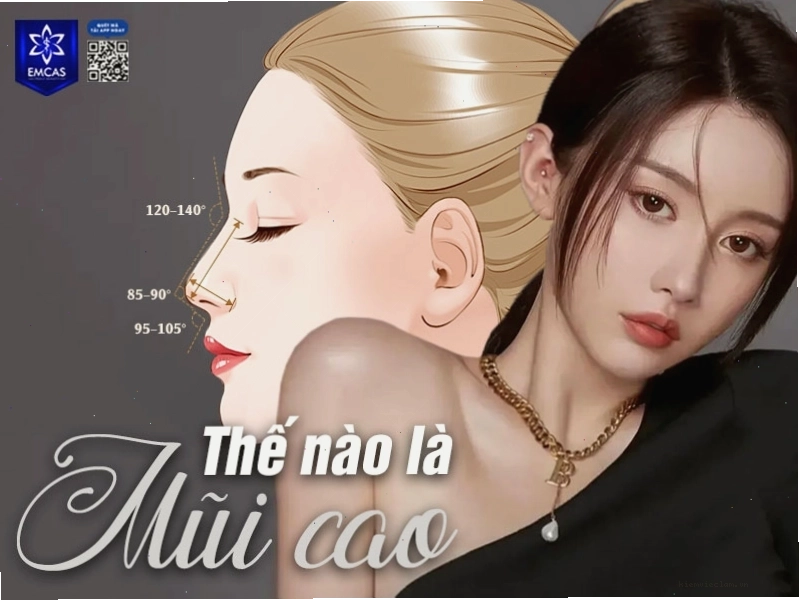Đặc điểm mũi cao nhìn từ góc nghiêng với sống mũi thẳng tự nhiên