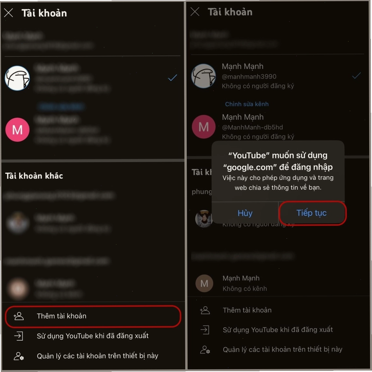 Đăng nhập hoặc tạo tài khoản Google mới để tạo kênh YouTube