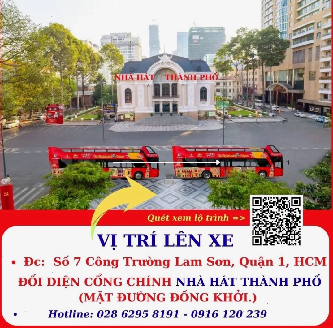 Điểm lên xe xe buýt 2 tầng mui trần