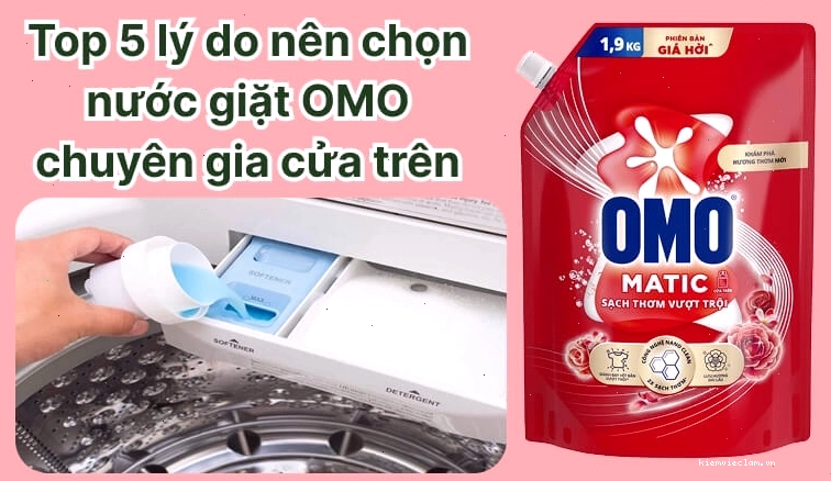 Nước giặt OMO chuyên gia cửa trên