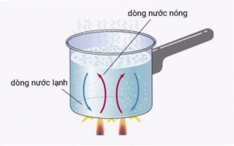 Ví dụ đối lưu trong việc đun nước