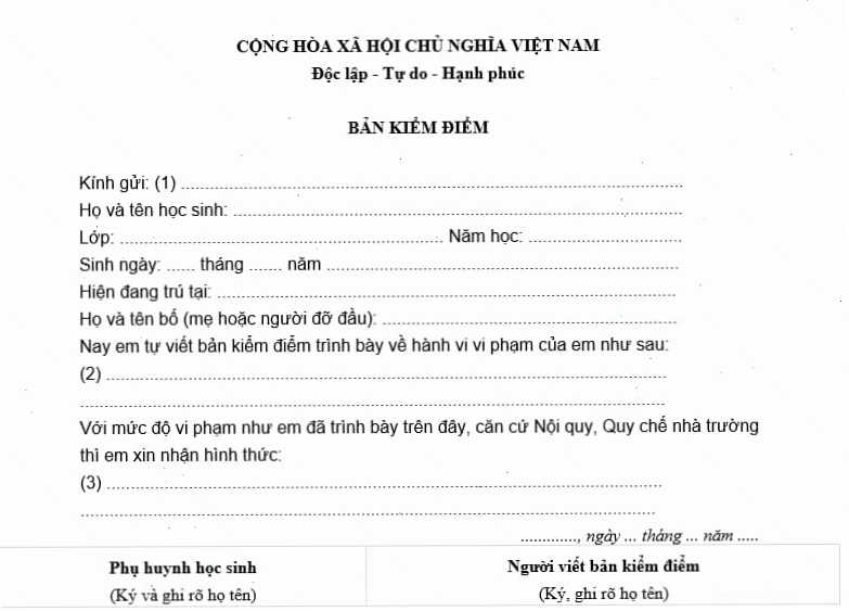 Xem xét lại quá trình làm việc để viết bản kiểm điểm