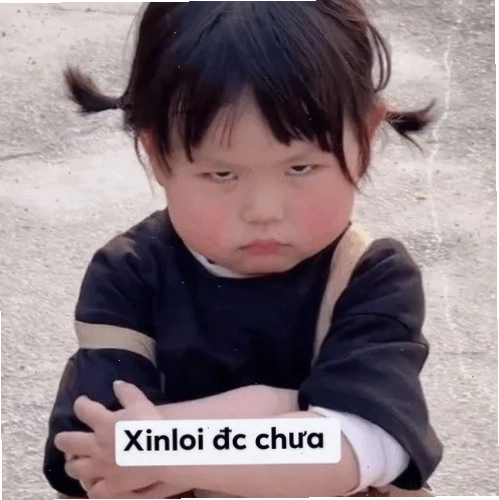 Hình meme hài dáng đứng rụt rè đậm nét chân thật